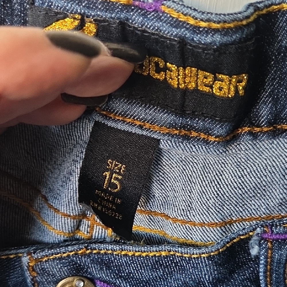 Hannah Skinnyleg Rocawear Dark Blue Skinny Jeans Size 15 Y2k - Picture 9 of 16